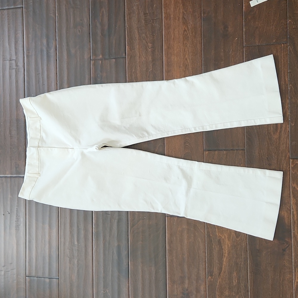 Derek Lam 10 Crosby white flat front pants 2